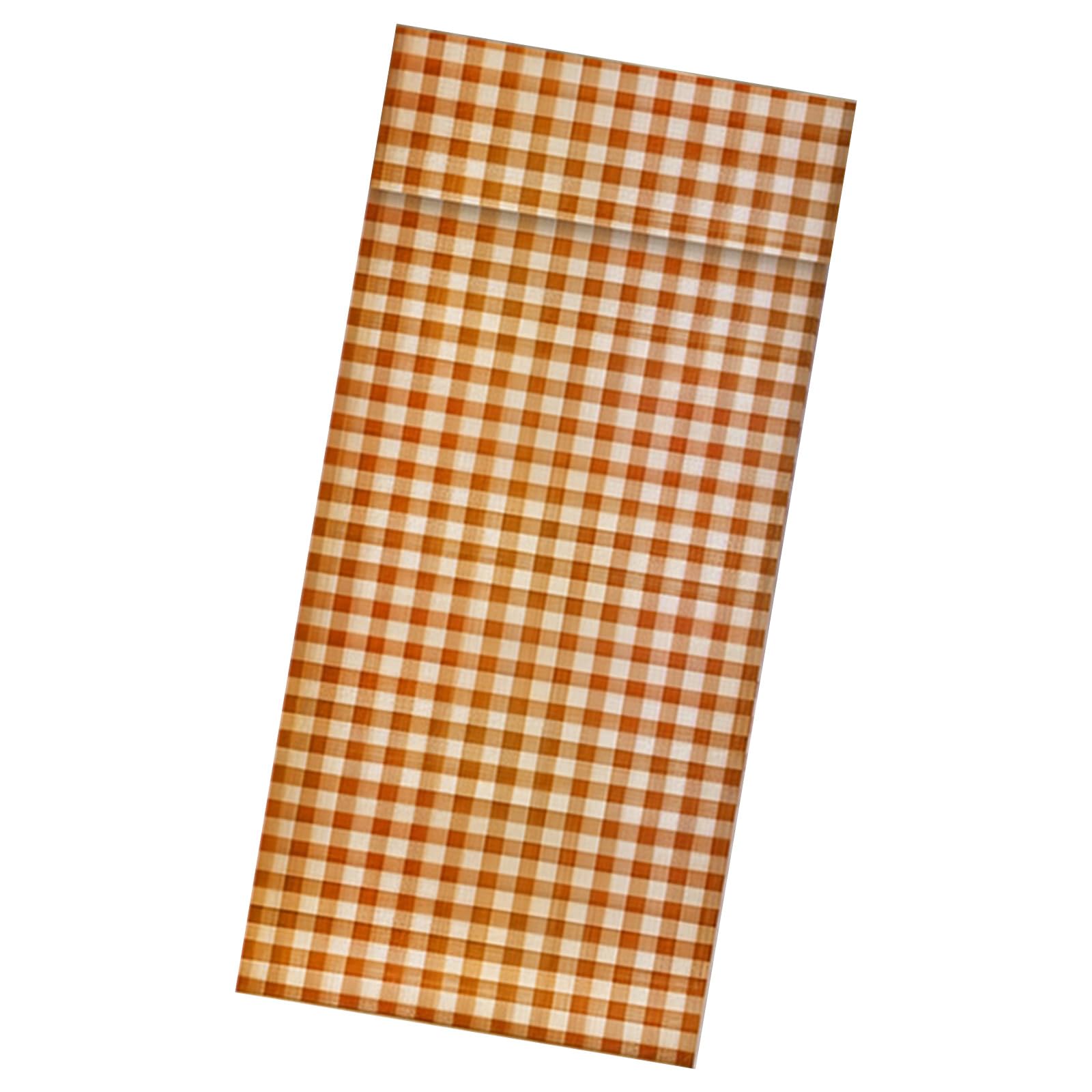 Tsophreniq Adhesive Door Curtain Classical Checkered Pattern Barrier Privacy Thermal Insulated Tie Up Window Shade Living Room Bedroom Curtain