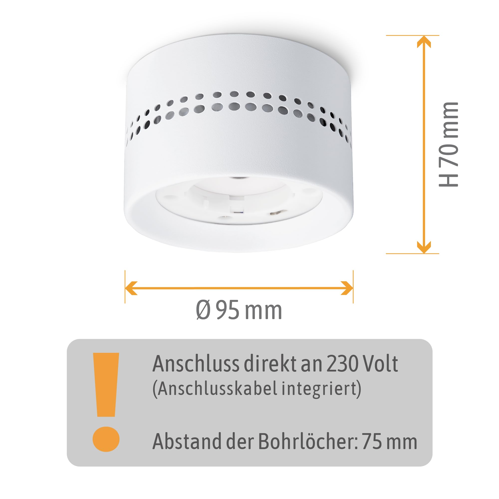 SSC-LUXon ALAPI Deckenspot weiß rund 4 Stück für GX53 Leuchtmittel 230V- Aufputz Leuchte LED mit indirekter Beleuchtung Decke