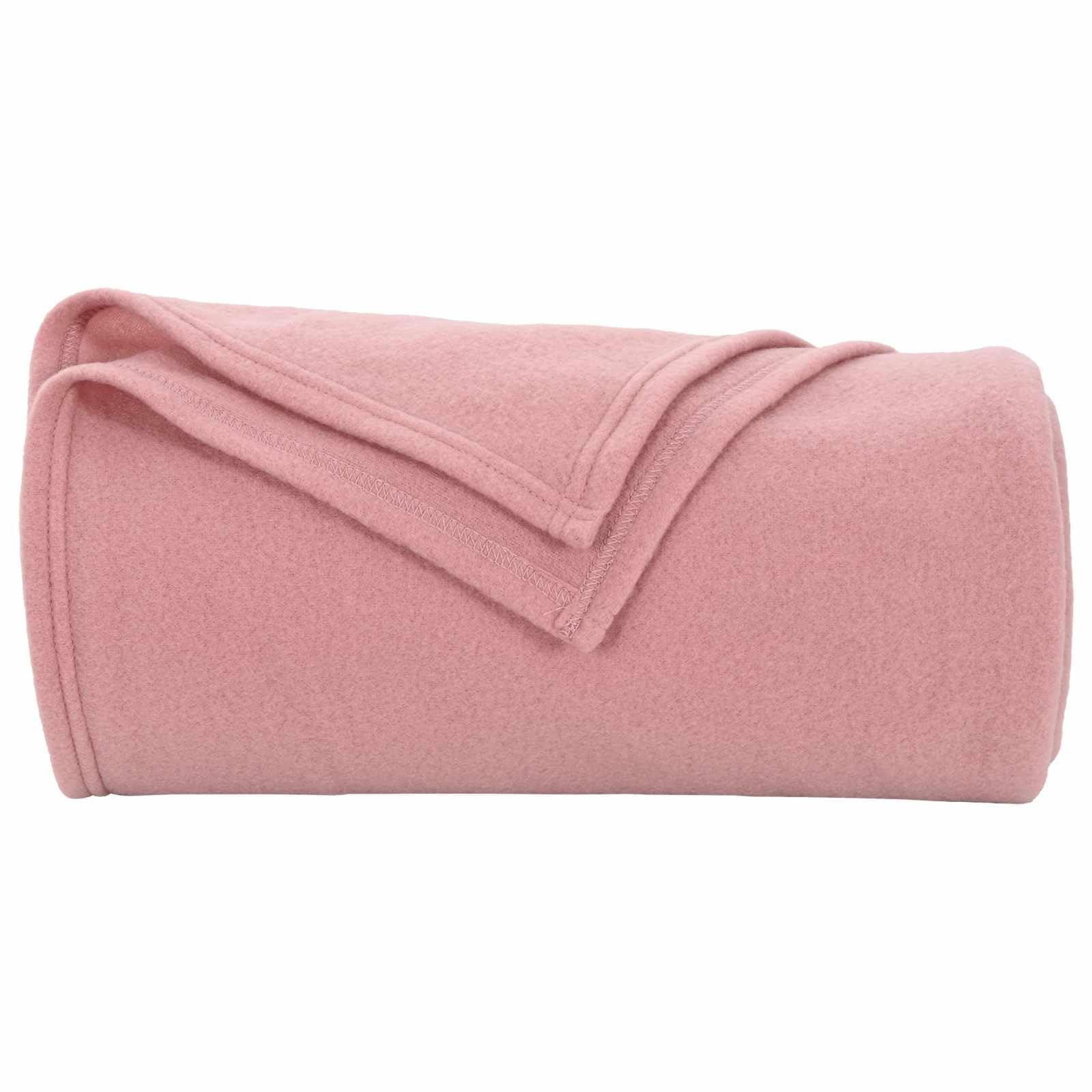 Coperta rosa, 240 x 220 cm, in pile, morbida, traspirante, calda, per divano, soggiorno, camera da letto, versatile, come coperta da letto, copriletto e coperta da picnic