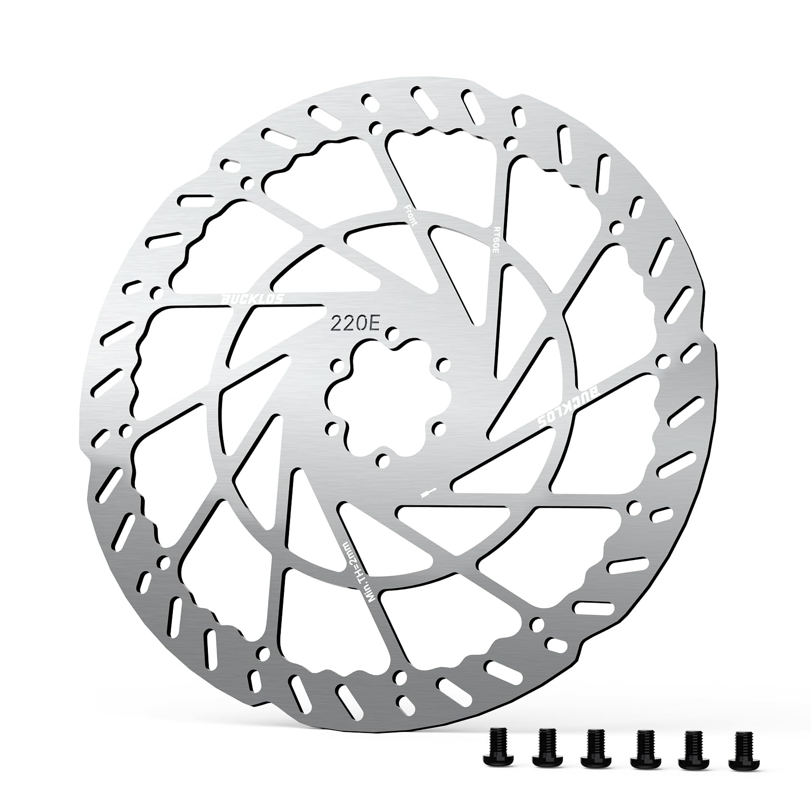 E-Bike Brake Front Rotor 220mm, 2.3mm Thick Heavy Duty Disc Brake Rotor
