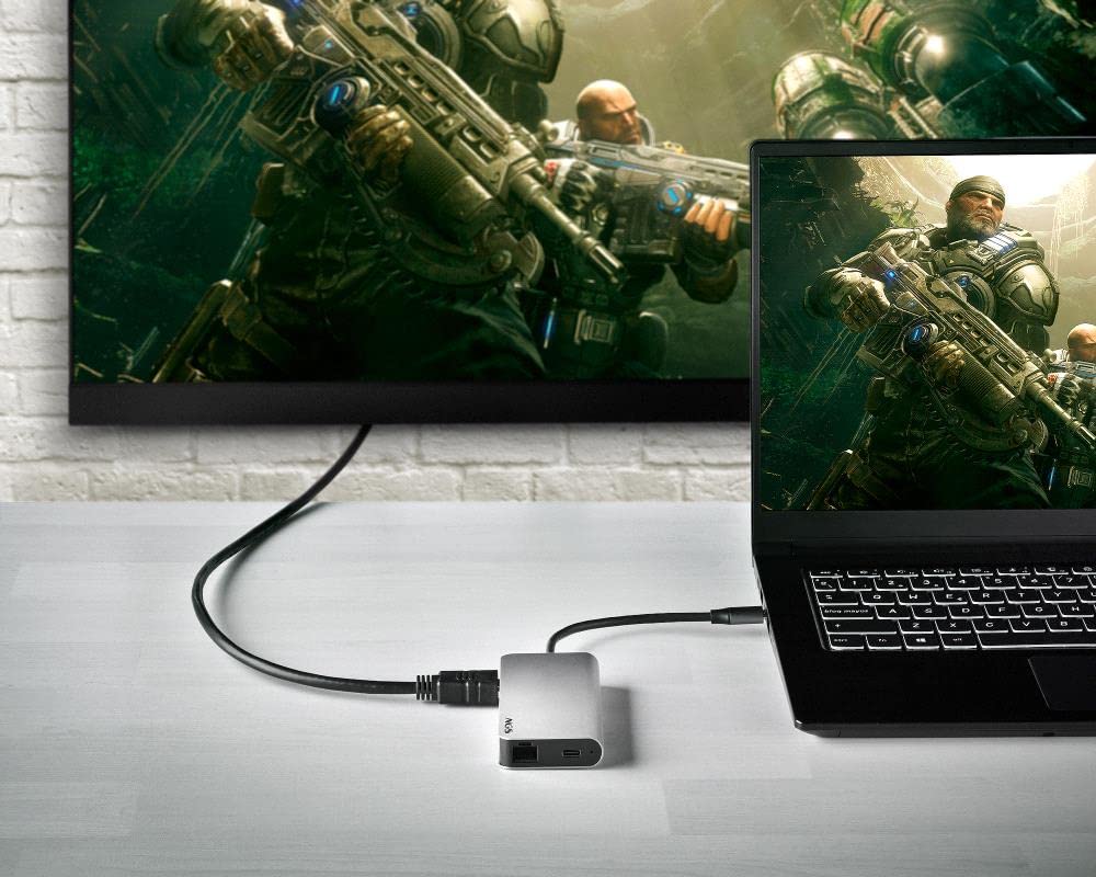 NGS WONDER DOCK 8-8 w 1, hub USB-C, adapter wieloportowy (USB 3.0, USB-C, z ładowaniem PD, HDMI, czytnikiem kart SD/TF oraz LAN - RJ45). Kompatybilny z urządzeniami z USB-C