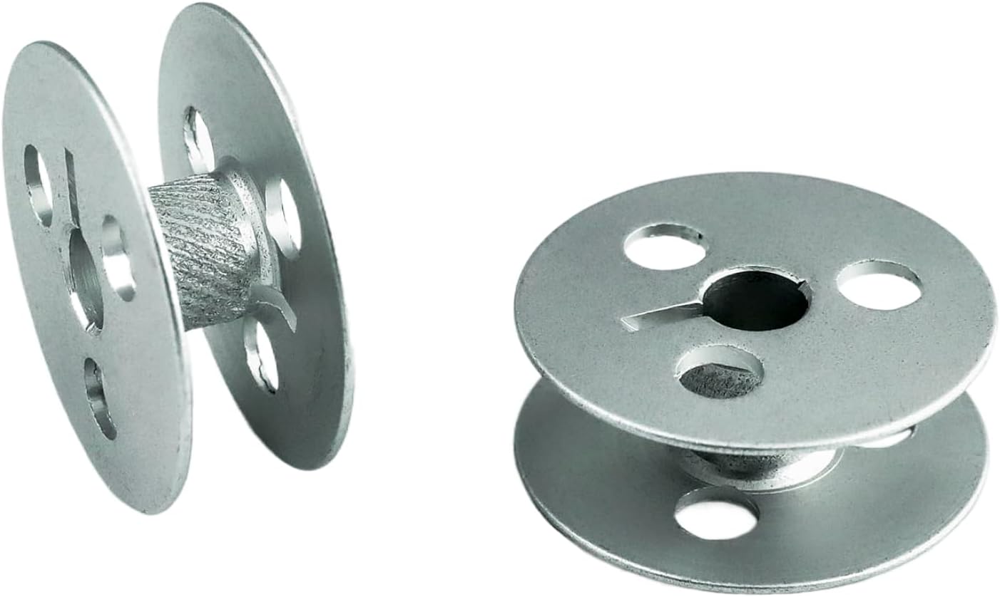 Blooy - 213-34800 Aluminum Bobbin Fits LU1510,LU-1520,LU-1560,LU-2210,LU-2860,LU-2800,LU-2810,LU-2860,PLC2700 Walking Foot Sewing Machine (Pack of 10 PCS)