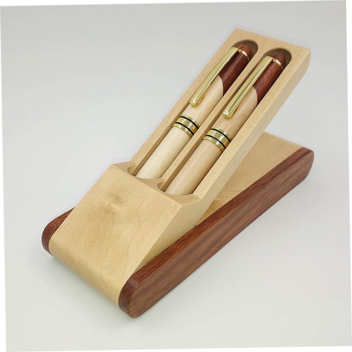 SEWACC Elegantes Kugelschreiber Set aus Rosenholz mit Holzkiste Bürobedarf und Tintenstift für Schule und Büro Praktischer Füller für Sanftes Schreibvergnügen