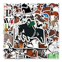 Equestrian Stickers for Kids Teens Adults Boys Girls, 50Pcs Horse Riding Show Jumping Vinyl Decals for Helmets Laptops Water Bottles Skateboards Suitcases DIY Crafts
