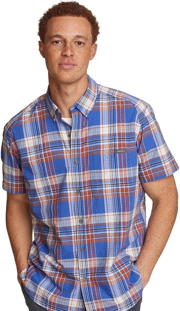 Eddie Bauer Mens Eddie Bauer Pack It Tech Seersucker Shirt
