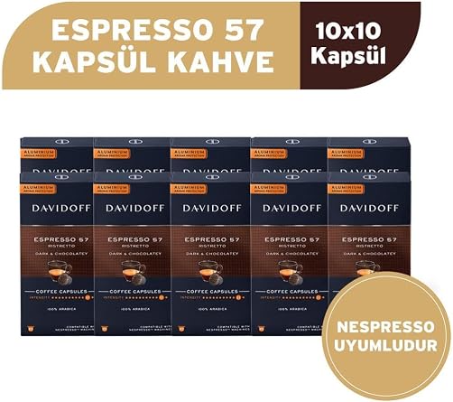 Davidoff Espresso 57 Ristretto Kaps l Kahve 10X10 Adet - Nespesso Uyumludur