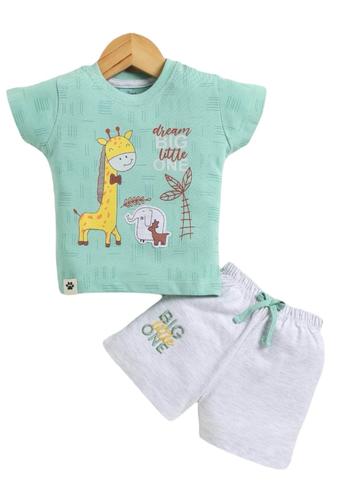 VIRTI MINI ME Cotton Sleeve T-Shirt & Shorts For Baby Boy - Set of 3 | Clothing Set, T shirt Short For Kids Boys | Breathable & Soft, Cartoon Design T Shirt - Age 0 to 3 Months Baby 1