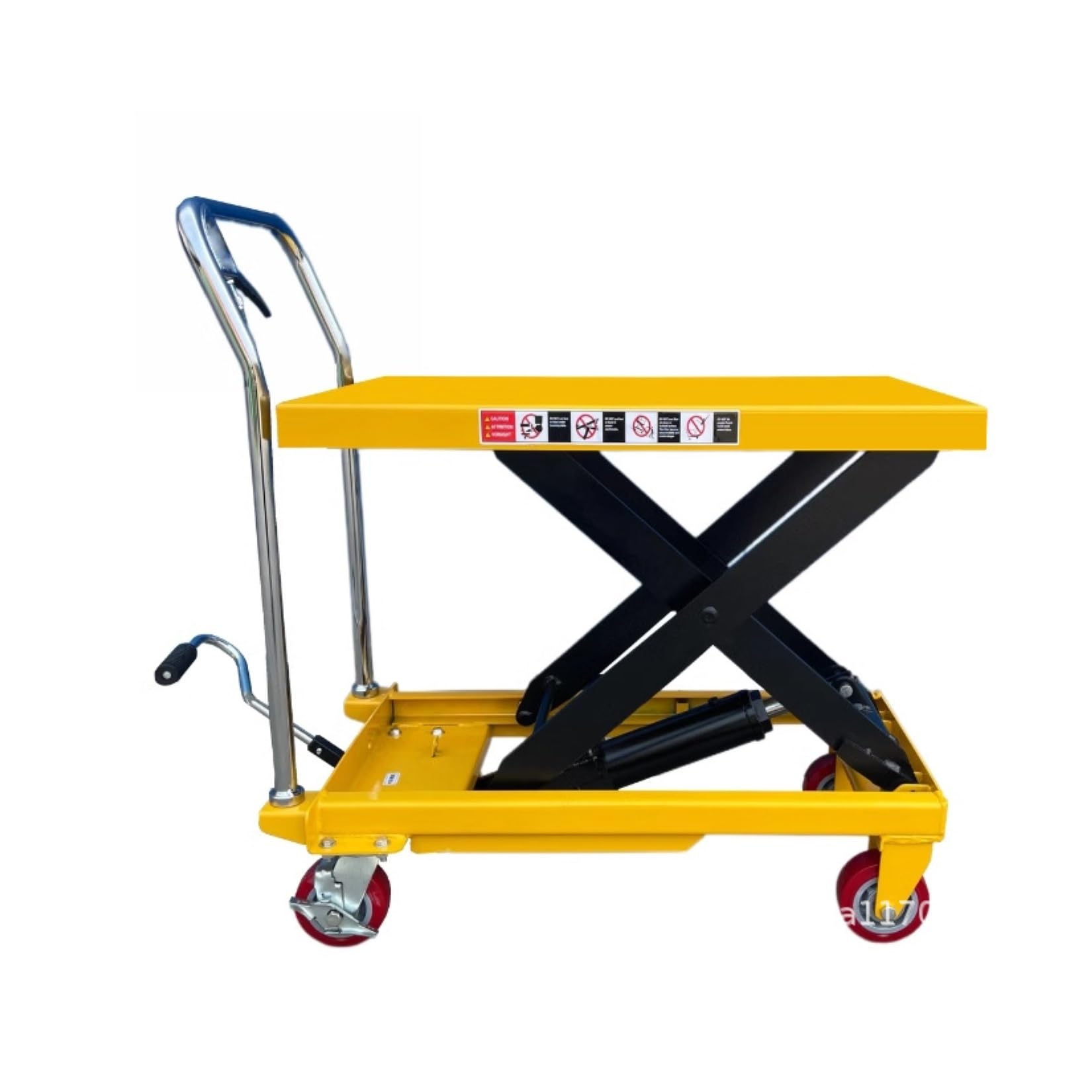 Hydrauliczny wózek widłowy z podwójnymi nożyczkami z antypoślizgową podkładką do przenoszenia i transportu materiałów (350 kg),