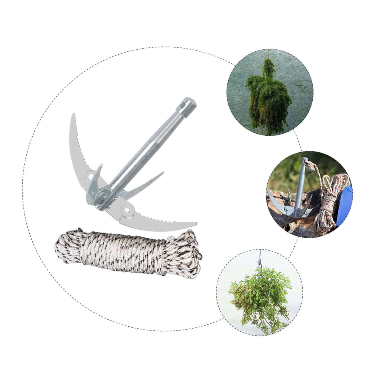 Rasoir Pliant en Acier Inoxydable pour Plantes Aquatiques, Outil de Désherbage et Débris, Facile à Ranger, pour Nettoyage de Lacs et Bassins Couleur Aléatoire