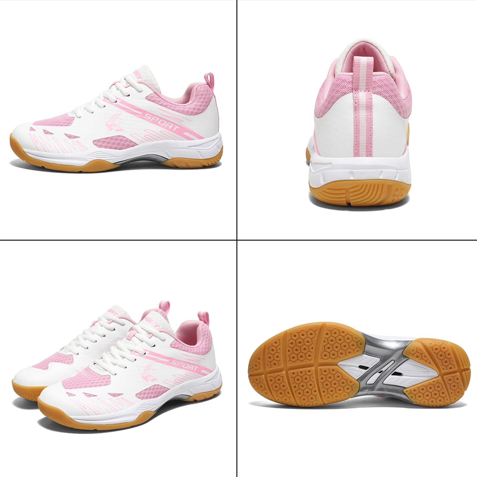 NGARY Chaussures d'intérieur pour Femmes, Chaussures de Badminton légères et antidérapantes, Baskets de Volley-Ball, de Tennis de Table