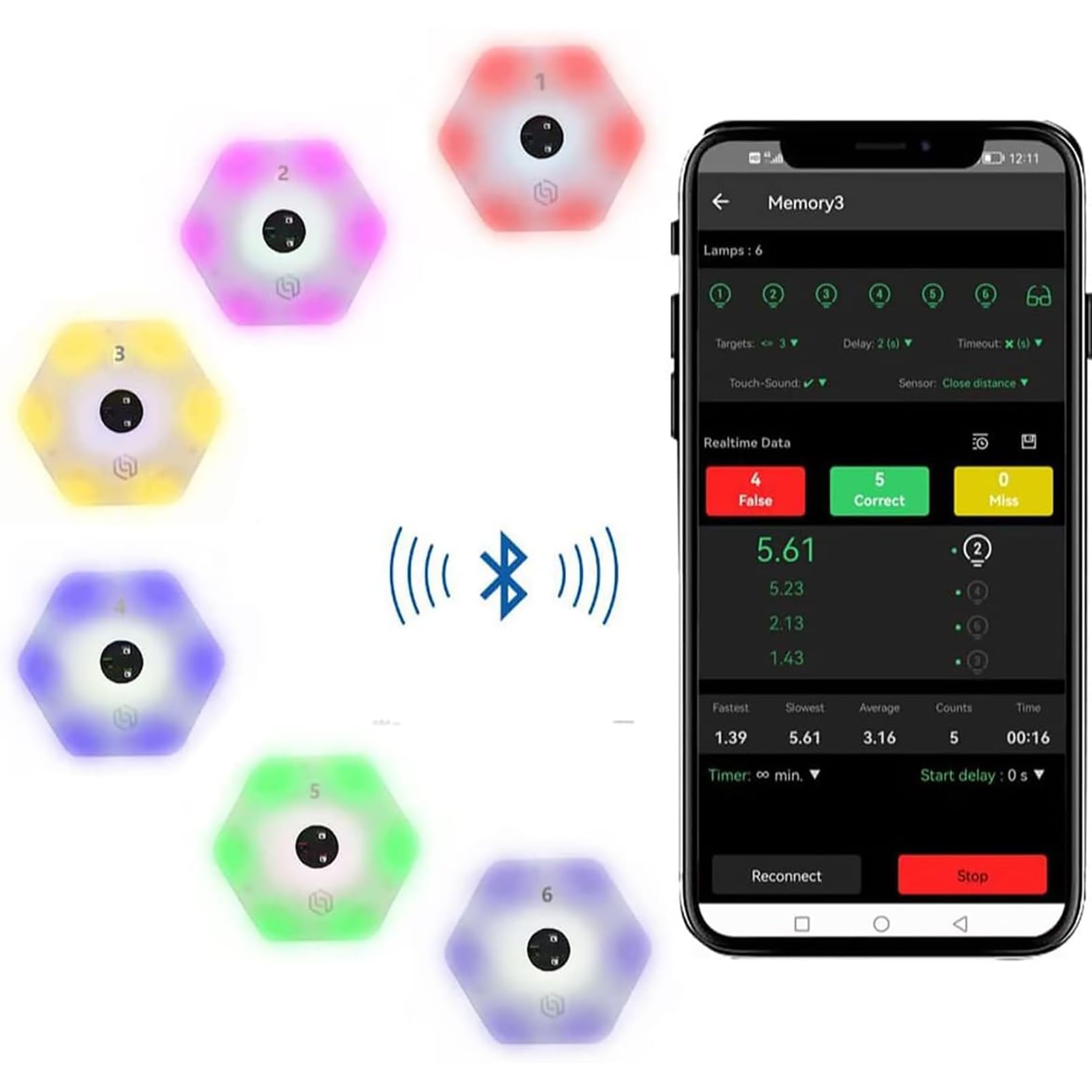 Reaktionstraining Lichter, App Konnektivität Geschwindigkeit Agility Training Lichter, Fitness-Licht Agility Reaktion Ausrüstung Für Alle Sportarten, Verbessern Sie Reflexe Und Reaktionszeit
