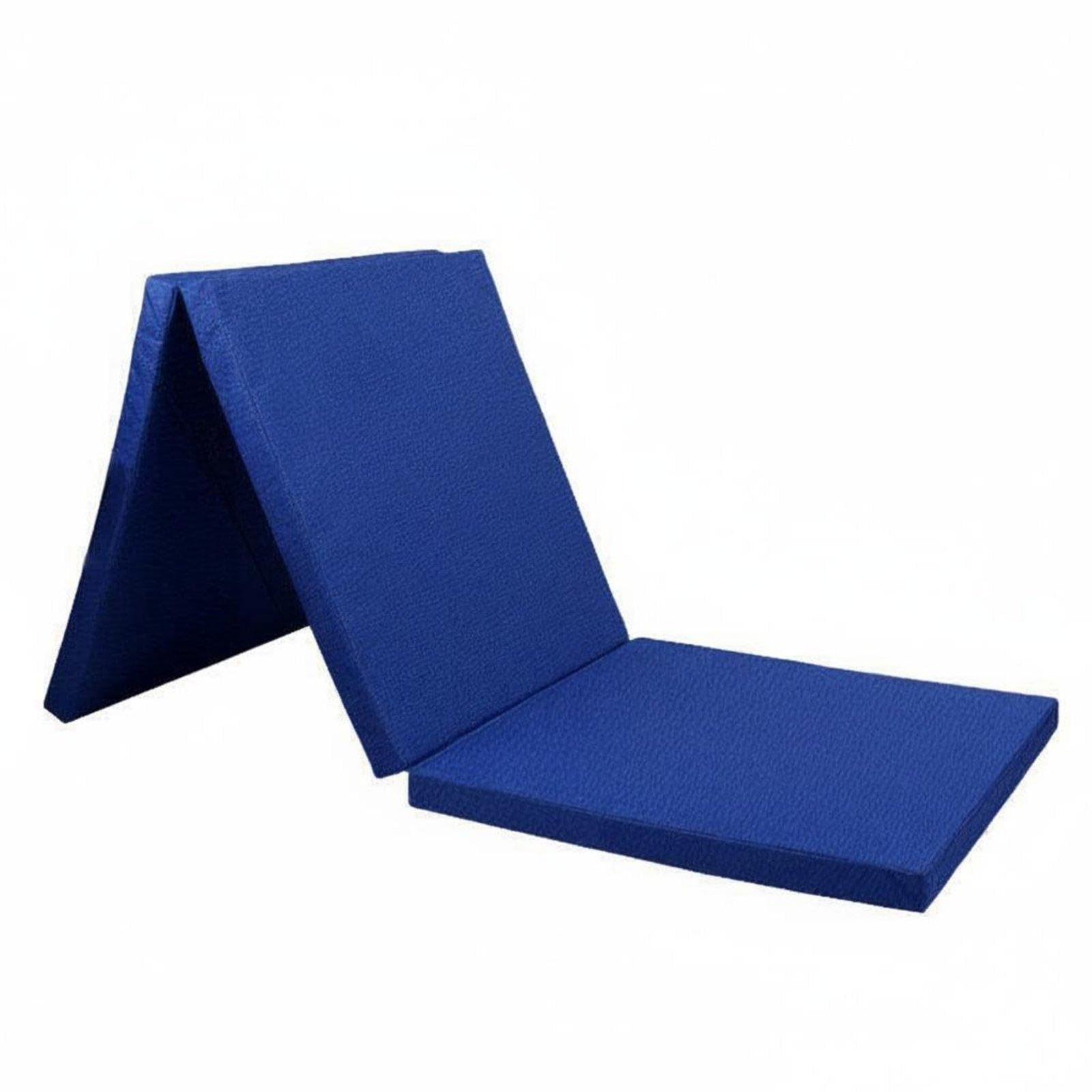 Folding Gymnastics Mat Foldable Design Three-Fold Exercise Mat Non-Slip Surface Thick Floor Cushion for Gymnasts, Kids, Home Gym, Dance Studio, School Royal Blue PVC 180605CM-image-34