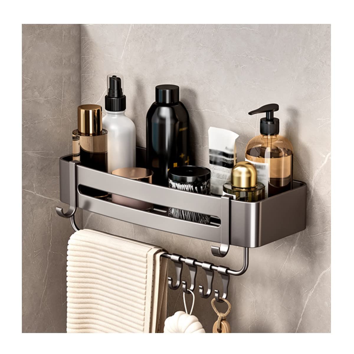 AOVIN Adhesive Shower Caddy Shower Shelf No Drilling Rustproof Stainless Steel Shower Organizer for Shampoo Conditioner Bathroom Organizer