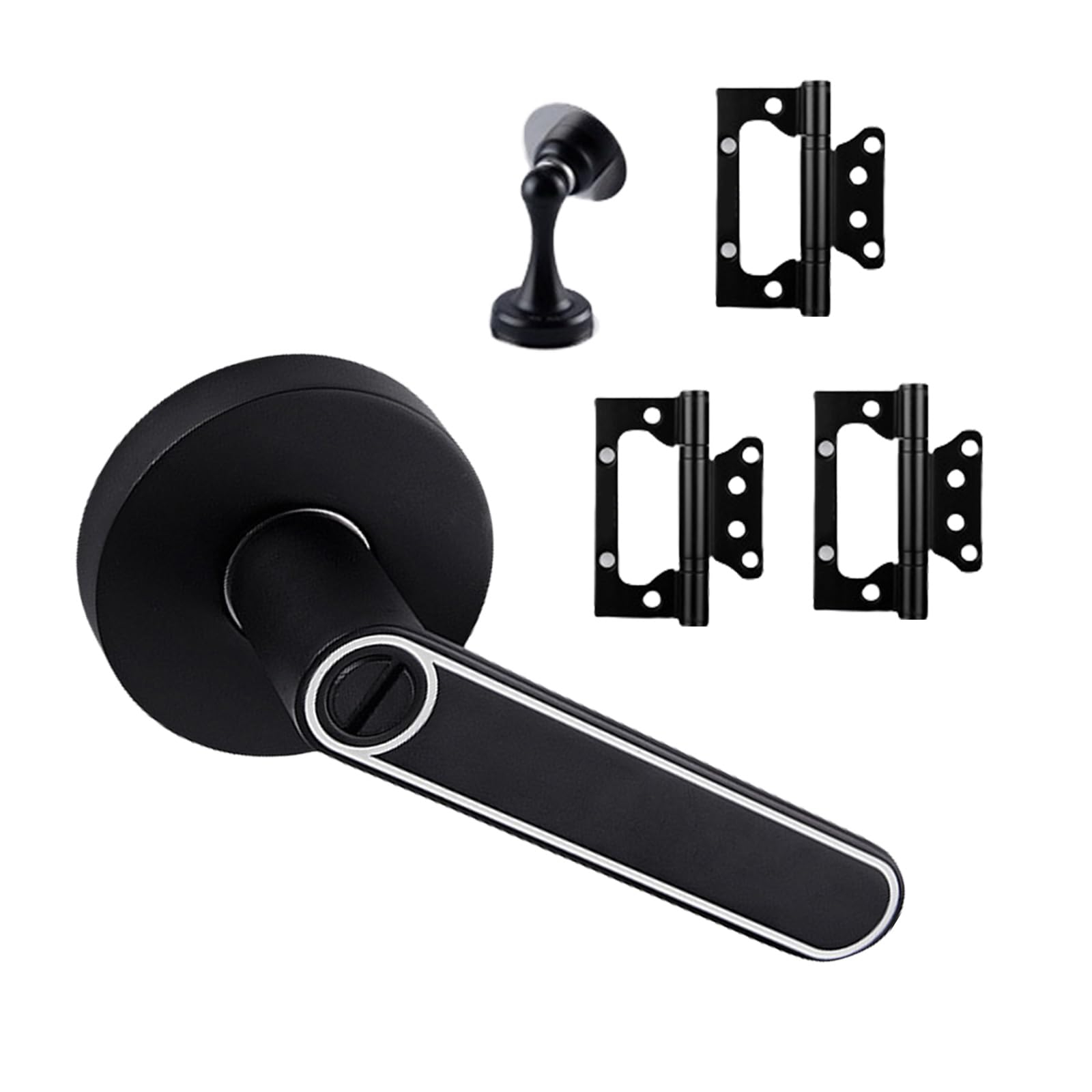 Luminously Door Levers with Door Stoppers and Hinges Zincs Alloys Entry Hardware Easy Installation Hardware