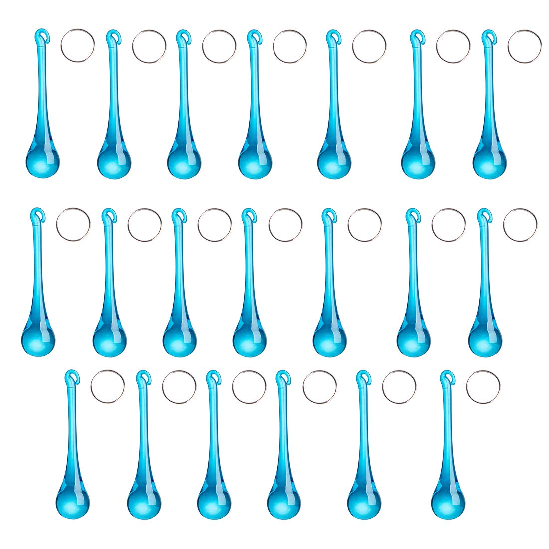 Raindrop Crystal Pendant Drop Bead Strands Curtain Handmade Suncatcher Chandelier Candelabra Lamp Parts Home Wedding Party Decoration Lake Blue Color(Pack of 20)