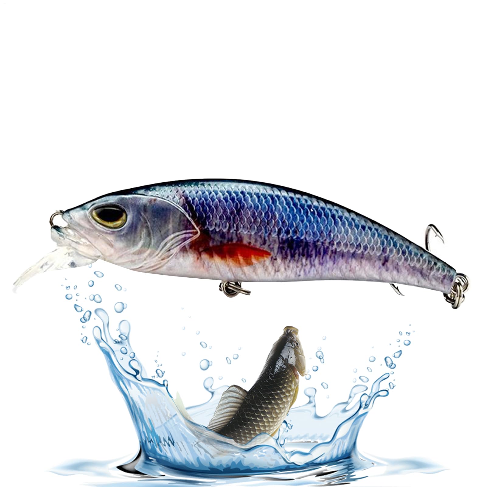 Esca robotica per pesca | Esca ricaricabile USB | Esca vibrante con illuminazione a LED per trote e pesca notturna in lago