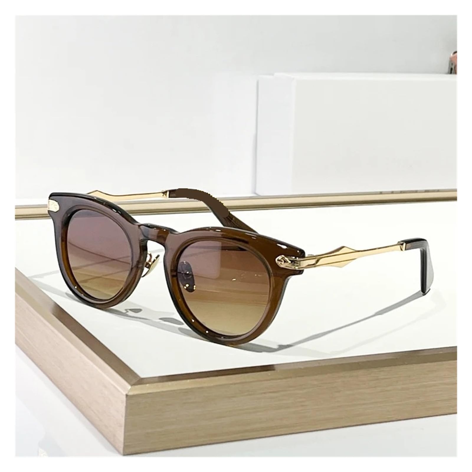 Genérico Gafas de sol ovaladas for hombres y mujeres con lentes degradados estuche