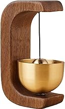 Premium Wooden Brass Bell Chime, Decorative Door Bell with Stand, Handmade Musical Centrepiece