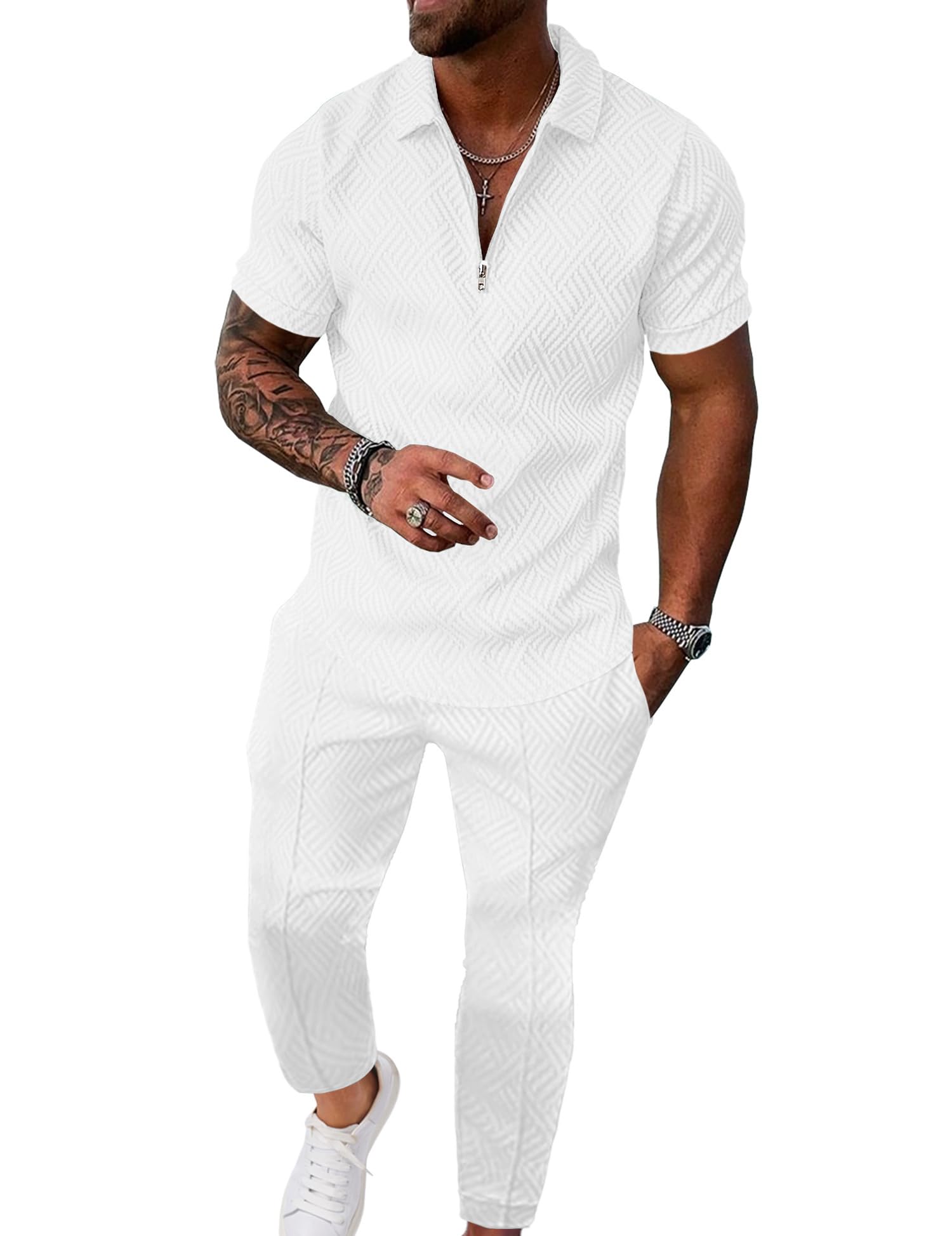 UOUA Mens Sweat Suits Set