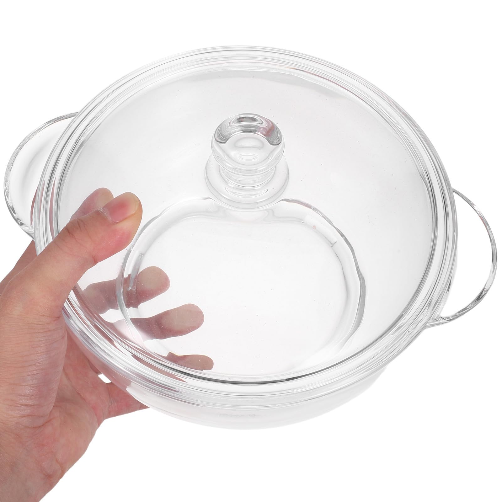 ABOOFAN Hitzebeständiger Kochtopf aus Glas 1,5l mit Deckel und Doppelgriff Ergonomisches Design Multifunktionaler Schmortopf für Hausherd und Babyernährung