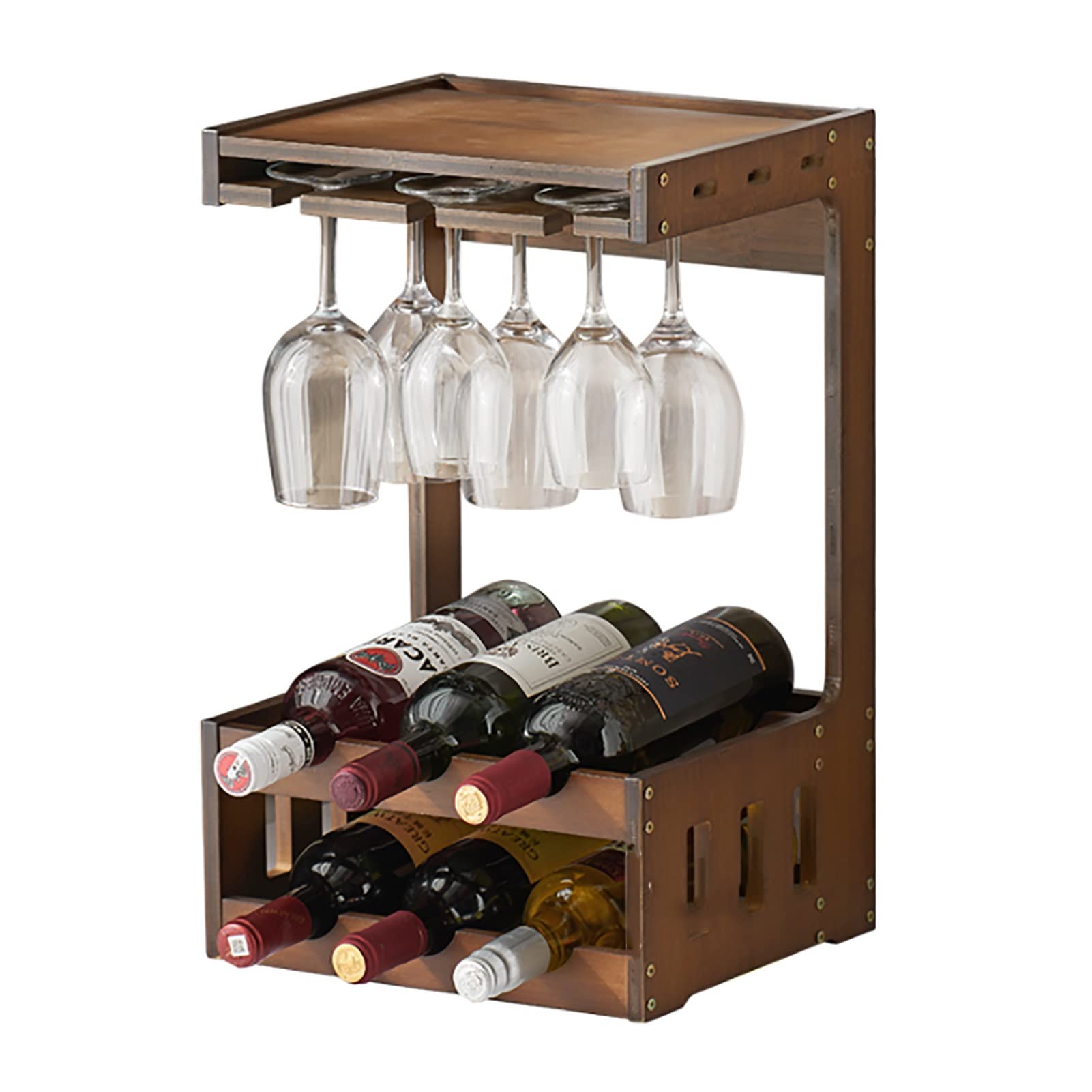 Casier à vin mural en bois moderne et étagère multifonctionnelle pour salon