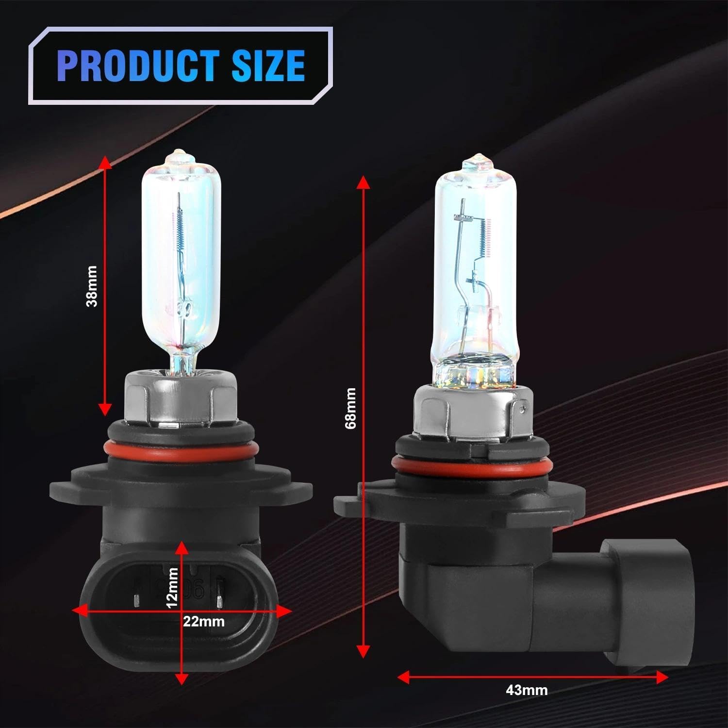 SHENKENUO 9006 9005 Halogen Headlight Bulbs Combo(4-Pack),High Performance 12V 80W/100W Brighter & Whiter Light,Plug & Play for Automotive Low/High Beam