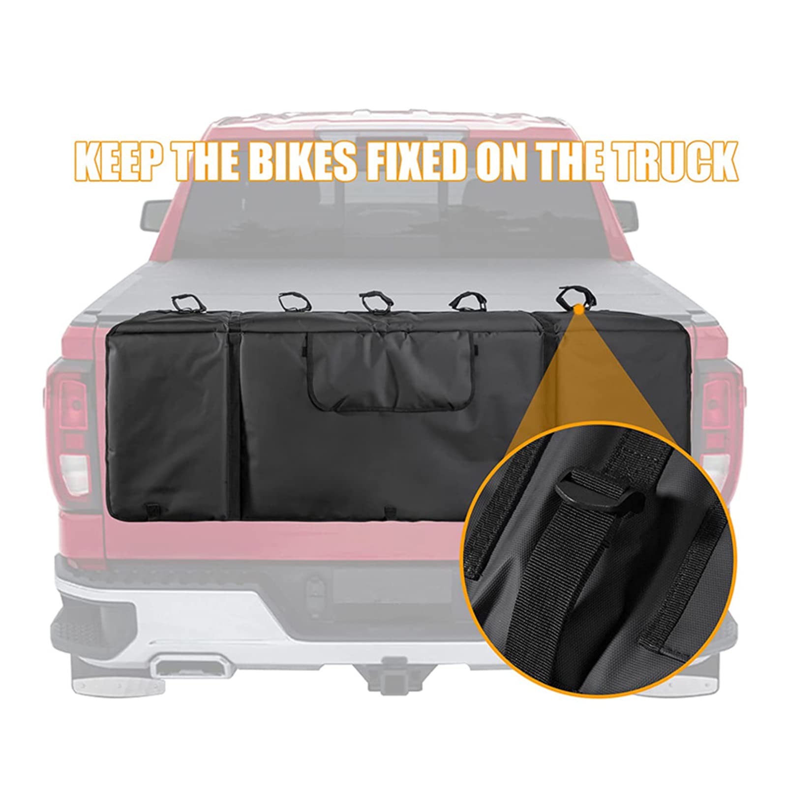 Pickup Pad, Pickup Hayon Coussin De Protection Antidérapant, Hayon Protecteur Pad pour VTT Porte-vélo, Chargement Jusqu'à 5 Vélos
