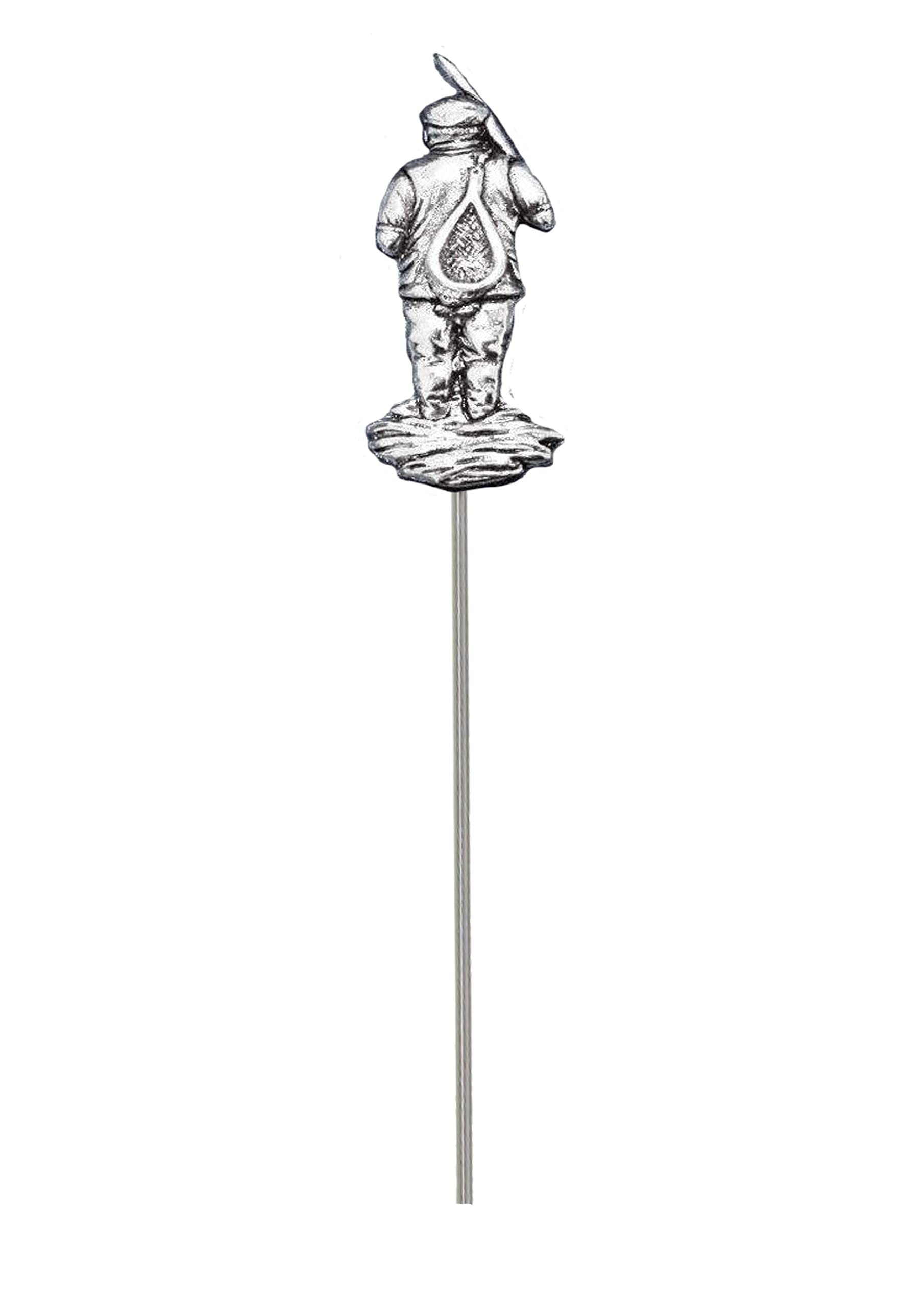 gfacc Fisherman angler pp-f00 1.5x3.3cm English pewter on a METAL ornamental flowerbed garden memorial plant window box sign stake