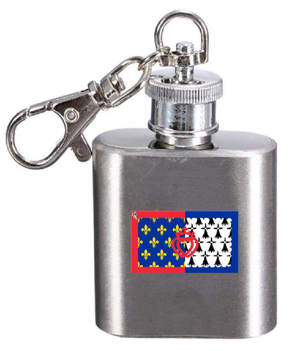 Flasque porte-clés gravé Pays de la Loire finition acier poli