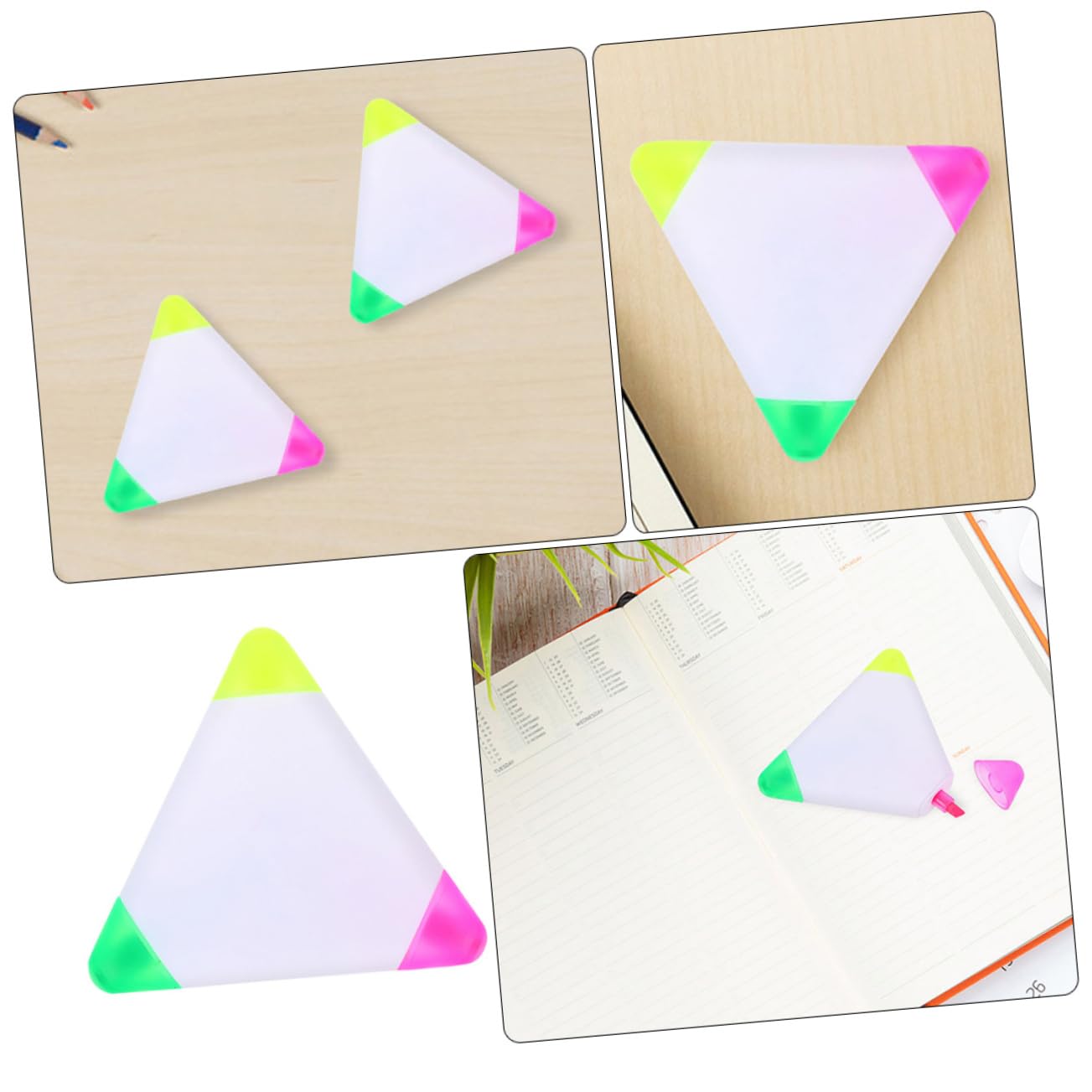 3 Series Rotuladores Fluorescentes Triangulares Para Subrayar Y Marcadores Artísticos Y Compactos Para Estudiantes Y Artistas Perfectos Para Notas Scrapbooking Y 5 Piezas X 3