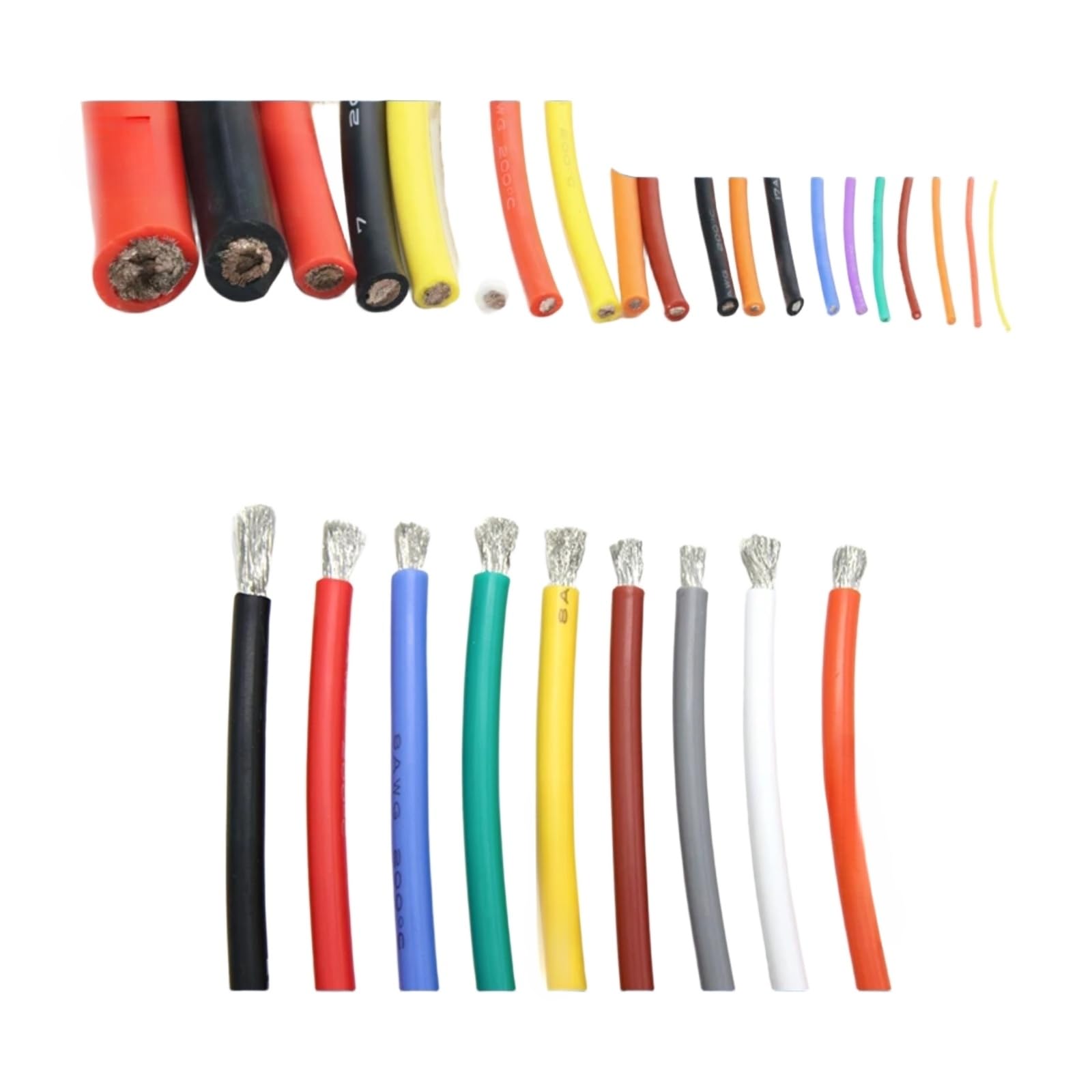 1/3 metrów Kable silikonowe 15 14 13 12 11 10 9 8 7 6 4 2AWG izolacyjne (zielone; 1M; 11AWG)