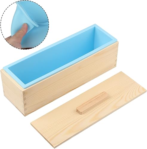 Miniatura 4 de 3 moldes para pan de jabón, moldes de jabón de 42 onzas para hacer jabón con cajas de madera, juego de 3, caja de barra de jabón se puede utilizar