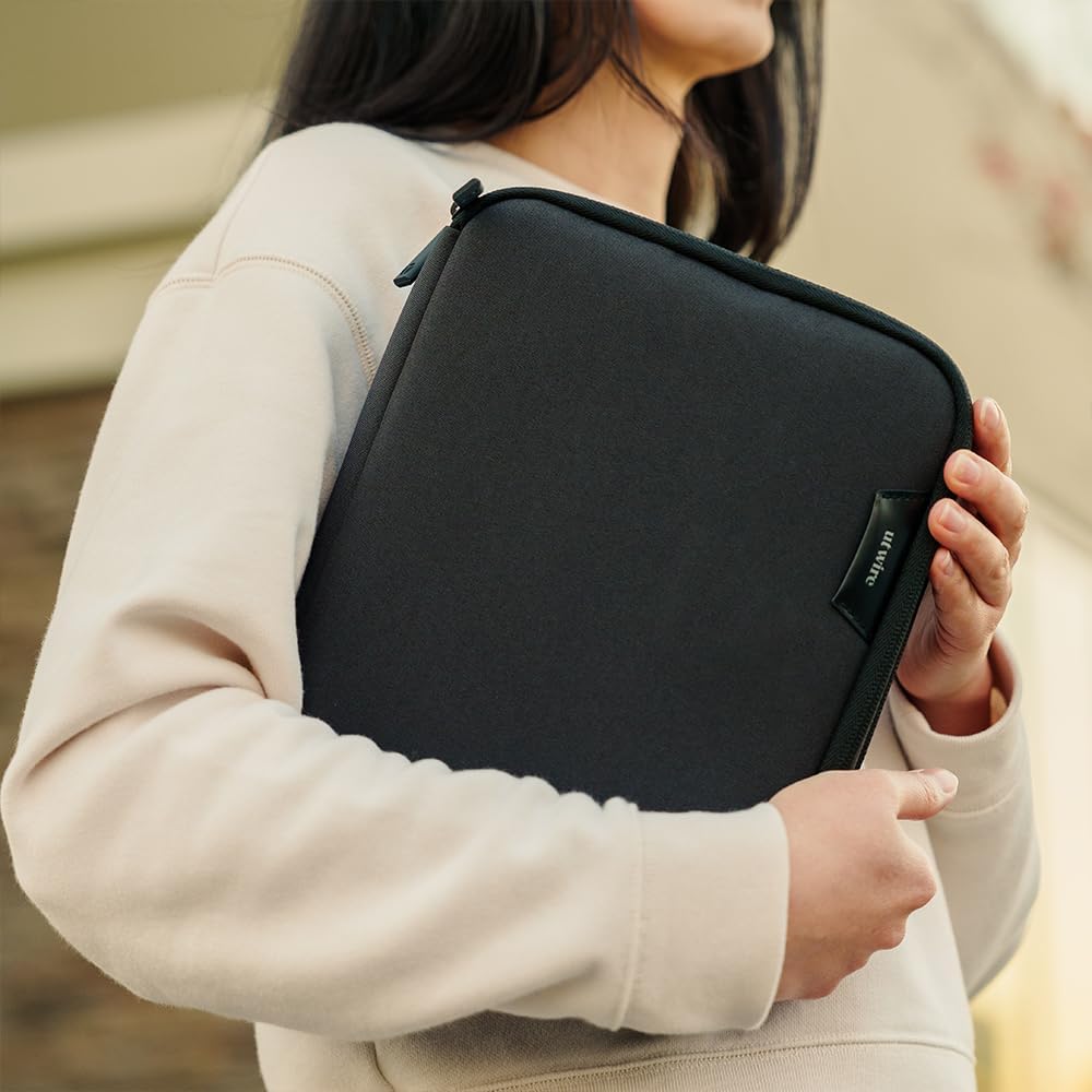 UT Wire Folio Max Double Layer Tech Gear Pouch for Personal, Family, Work Travel Cable Organizer for Electronic Essentials, Chargers & Tech Accessories, with Label Identification in Black