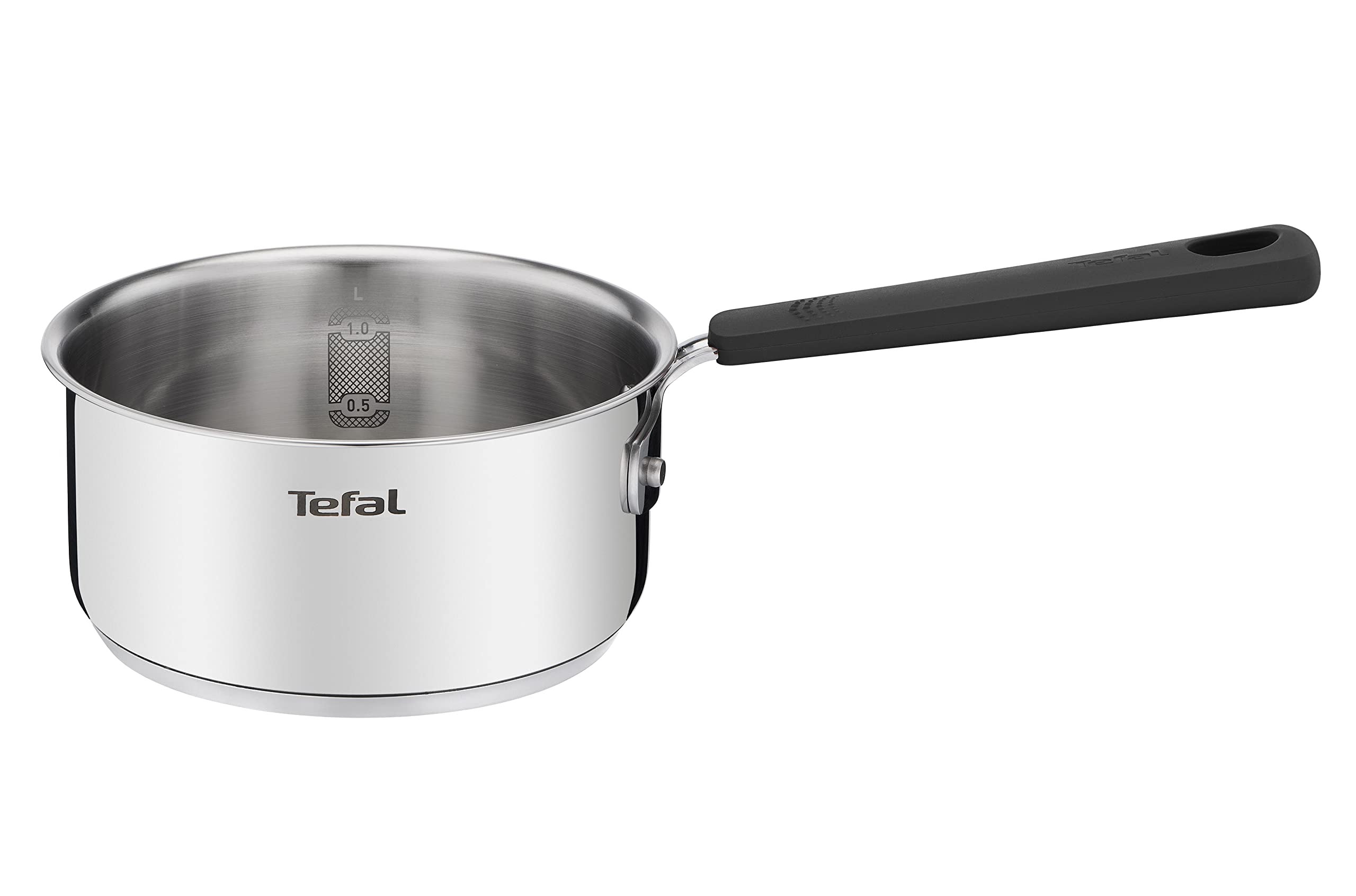 Tefal G7376S Opti'Space Topfset 6-teilig | Stielkasserolle 16 cm (inkl. Deckel) | Kochtöpfe 20/24 cm (inkl. Deckel) | Edelstahl | Thermo-Fusion-Boden | für alle Herdarten | Induktion | Grau