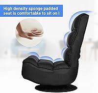 Vista 6 de ERGOMASTER Silla plegable reclinable para juegos con giro de 360 grados, 5 posiciones ajustables (negro)