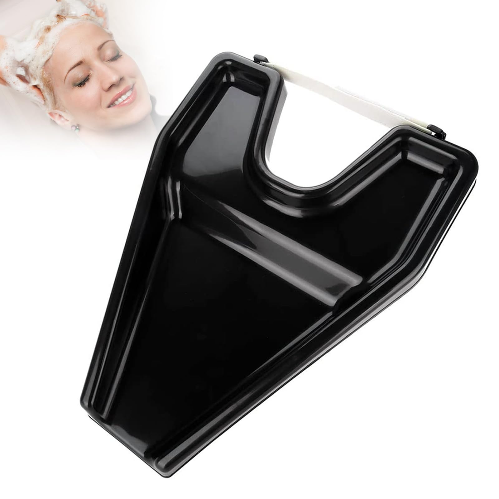 Bandeja Portátil para Lavado de Cabello, Diseño Ergonómico, con Drenaje Directo, para Personas Mayores o Discapacitadas
