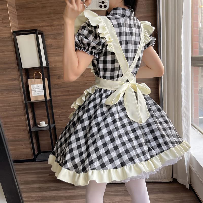 メイド服 チェック柄 喫茶店 レッド ブラック コスプレ ワンピース ロリータ Amazon.co.jp: [RPFLQ] メイド服 チェック柄 喫茶店 レッド