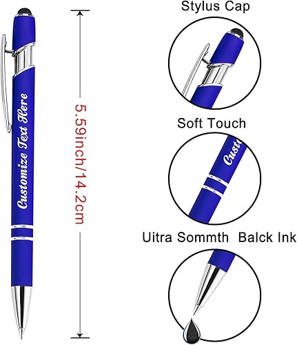 Miniatura 4 de MOUZYLCASE 12 bolígrafos personalizados con nombre, bolígrafos de tinta personalizados con nombre de empresa, nombre grabado para mujeres y hombres,