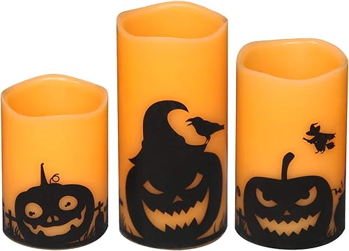 Miniatura 3 de Juego de 3 velas de calcomanía de Halloween de DRomance