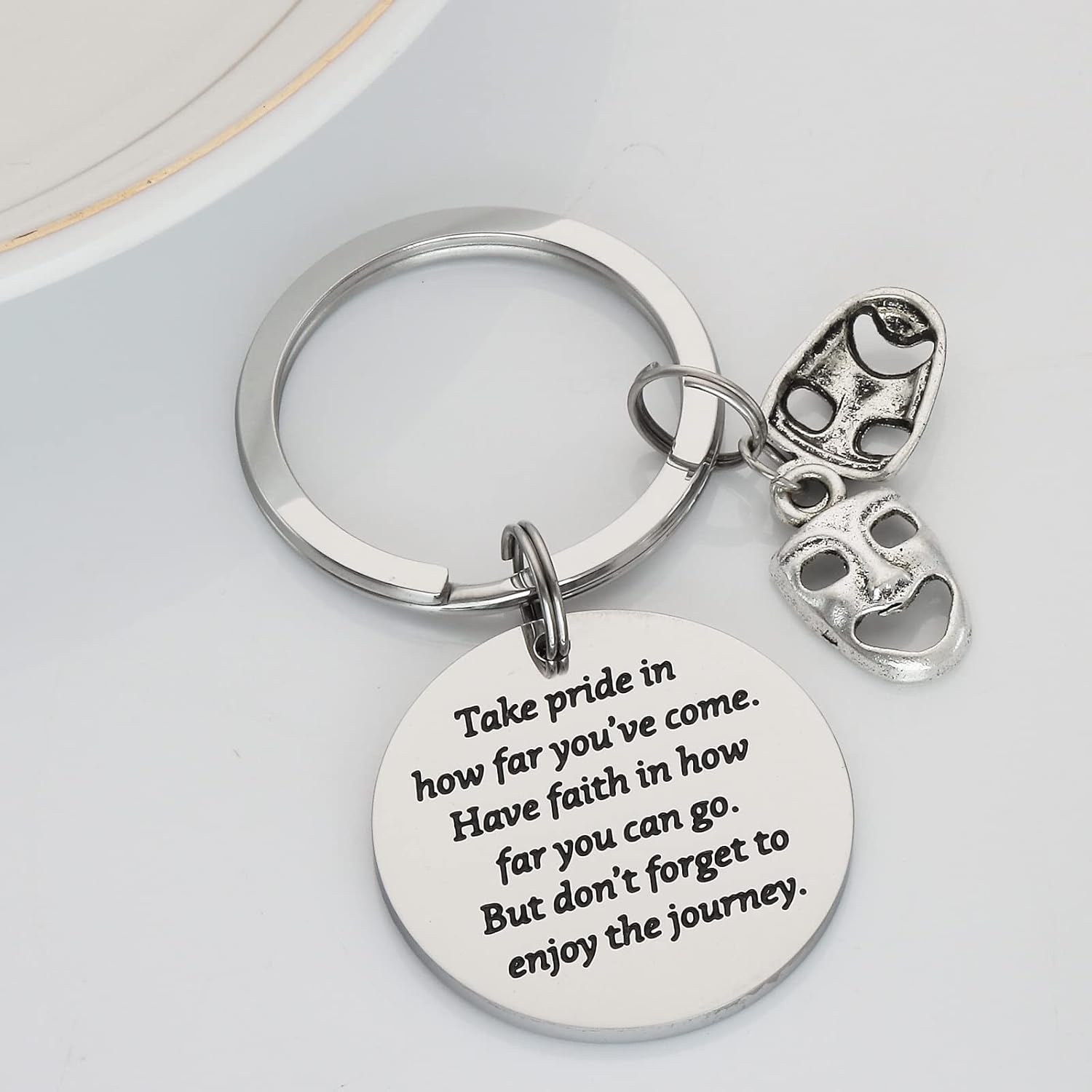 HUTIMY Drama Jewelry Theatre Gifts for Him Her Women Men Drama Student Graduation Drama Mask Keychain - Image 5