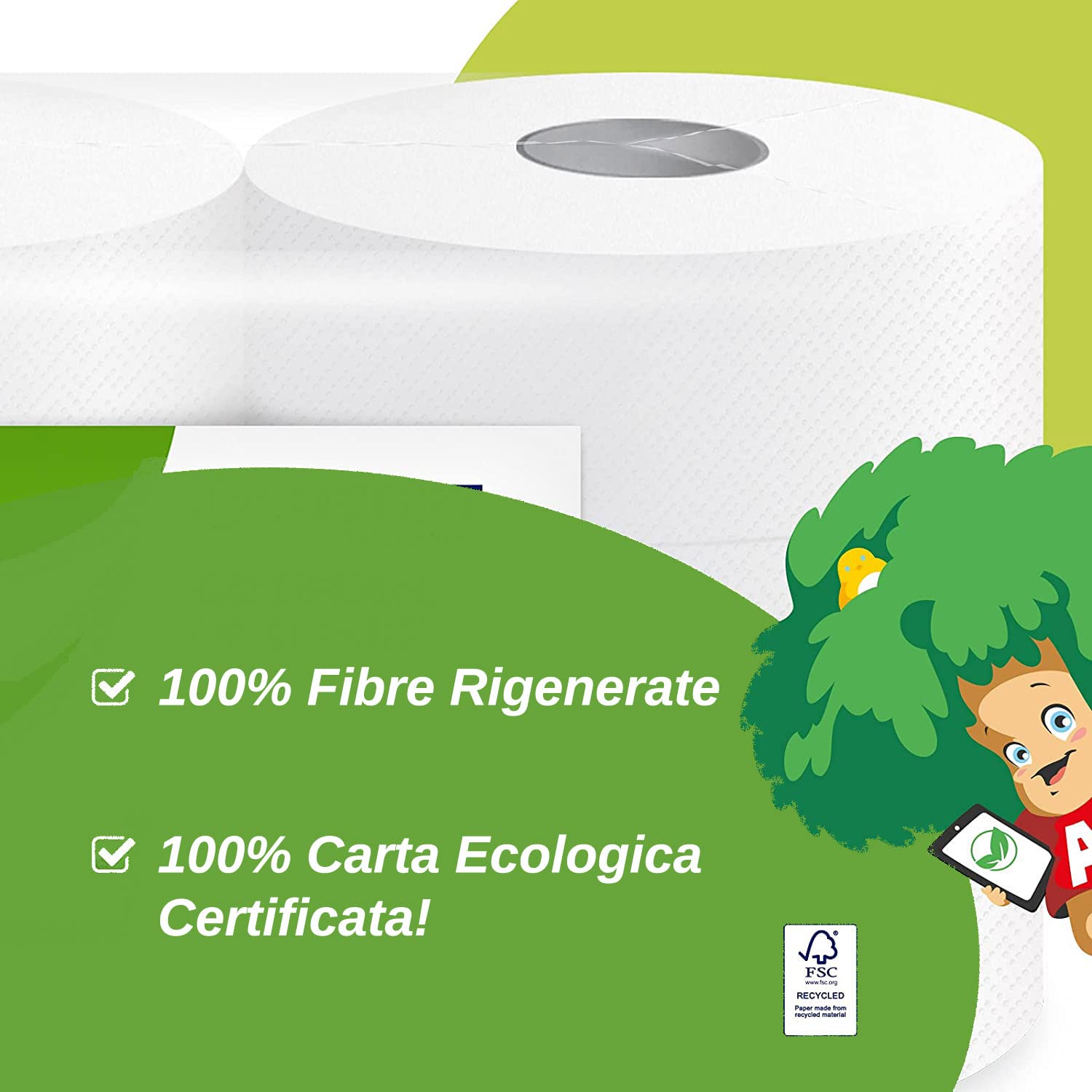 Papier toaletowy MINI Jumbo Ø 19,5 cm – 150 m Eco Lucart