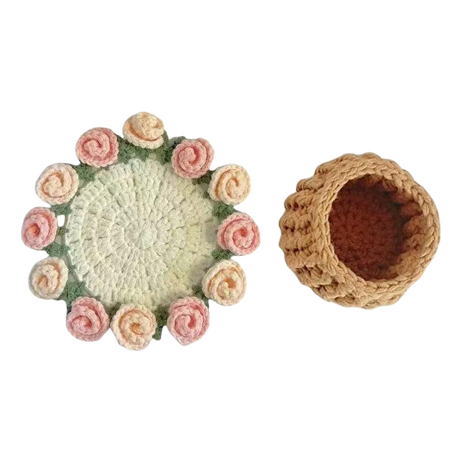 Coasters Crochet Kits Starter Rose Bouquet for Craft Lovers Rose Bouquet