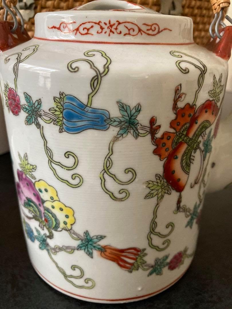 中国 景徳鎮 茶器セット 中国茶器 籐のバスケット付 ホーム＆キッチン 