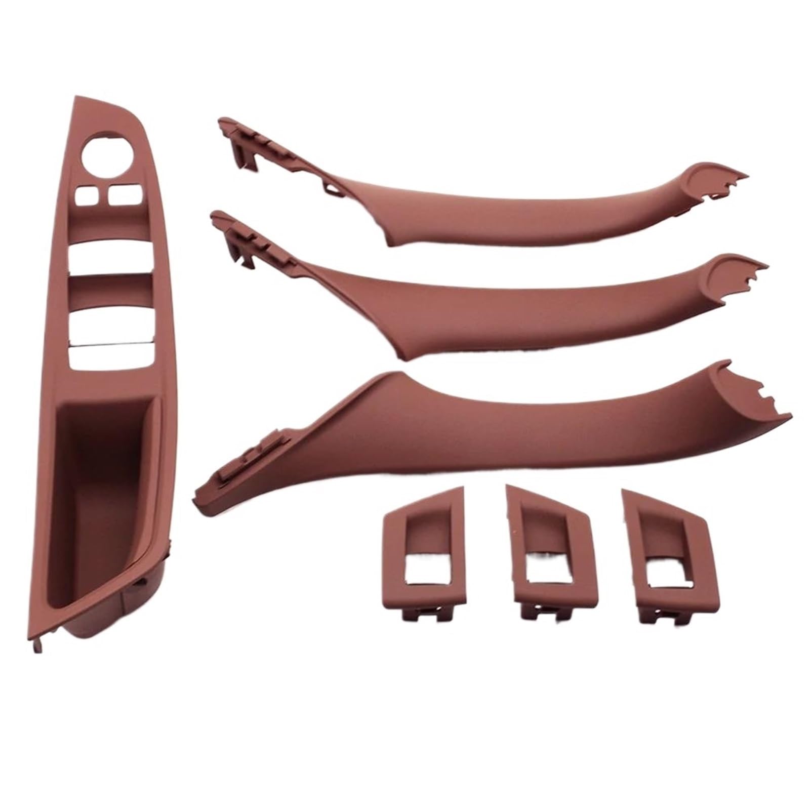 LVXVMOZEOK Interior Door Handle Armrest for 5 Series for F10 for F18 for 523 for 525 for 528 Left Drive LHD Car Interior Door Handle Pull 7PCS Set(Model A Redbrown)