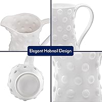 Vista 7 de AuldHome Design Jarra de cerámica blanca con clavos (tamaño grande), estilo retro vintage