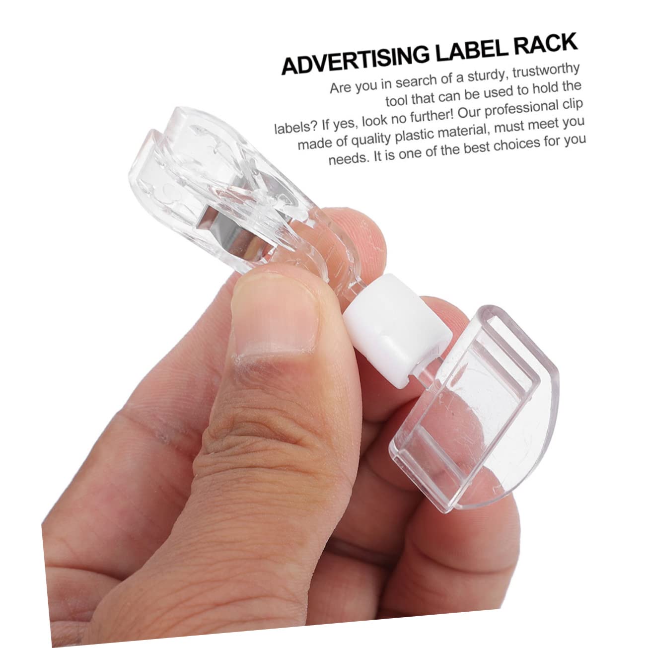 100 Pièces Clip Affichage Transparent pour Étiquettes de Prix Support Publicitaire Pratique pour Magasins et Expositions Ajustable et pour Présenter Notes et Photos