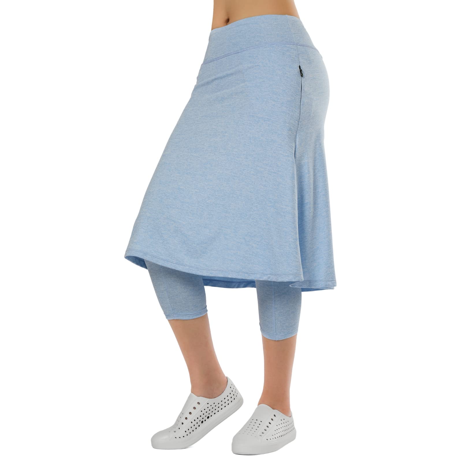 Women Athletic Knee Length Skirts with Leggings,Skorts Leggings&Skirted Capris Skorts for Women Yoga Pockets