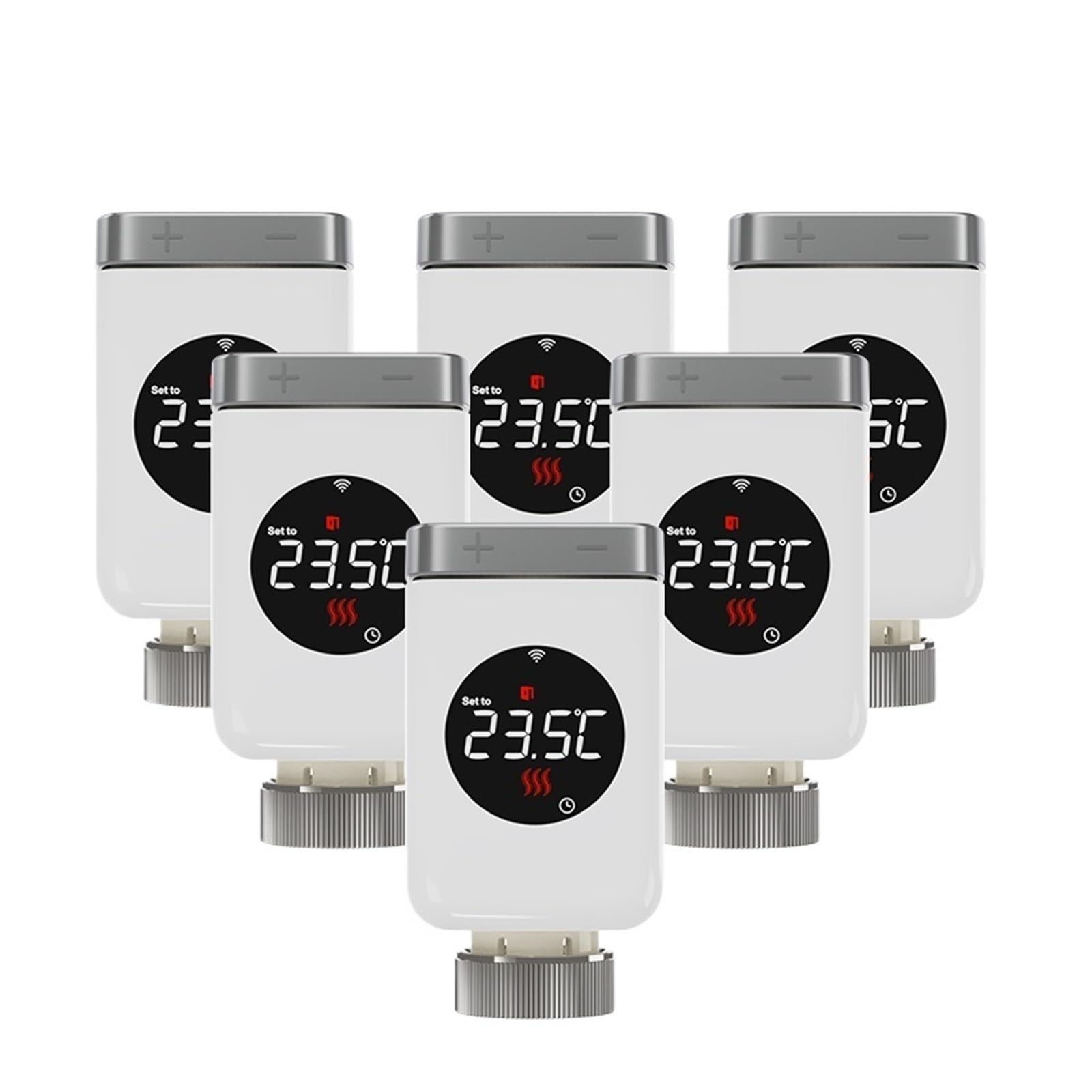 Inteligentny Siłownik Termostatycznego Zaworu Grzejnikowego Tuya Wifi Zawór Grzejnikowy TRV Termostatyczny OszczęDza Energię I Koszty Ogrzewania(TRV801W 6pcs)