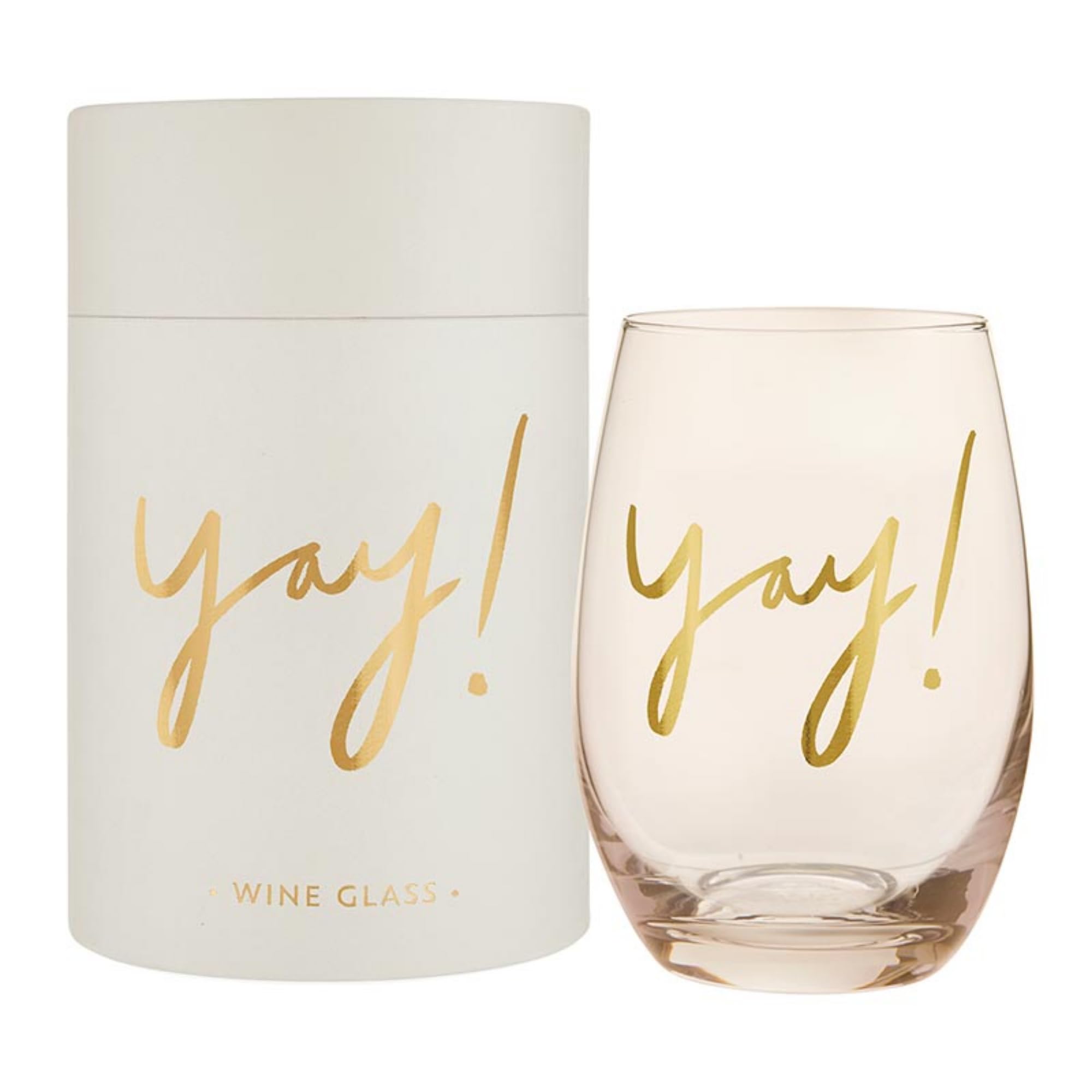 Verres à vin sans pied Yay en feuille d'or Santa Barbara Design Studio avec boîte cadeau 500ml