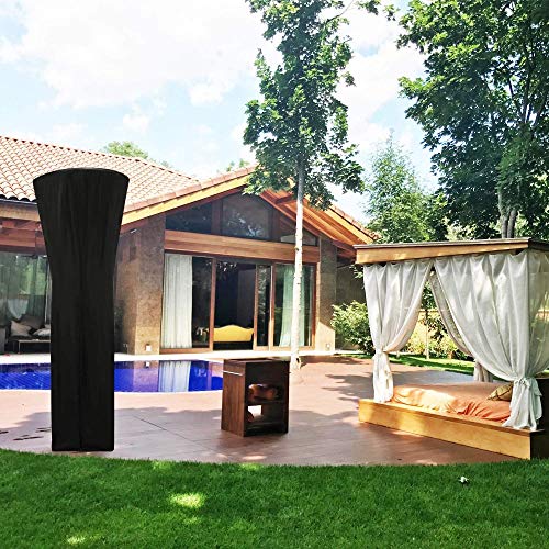 MOARON Patio Heater Cover with Zipper, Outdoor Heater Cover Waterproof, Dustproof, Windproof, Sunlight-Resistant, Snow-Resistant with Storage Bag, Black, 89\'\' H x 33\" D x 19\" B - Thumbnail 2